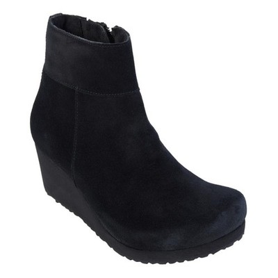 Birkenstock Papillio Ebba Bootie Boot Women 39 US 8-8 1/2 Black Suede Wedge Boot