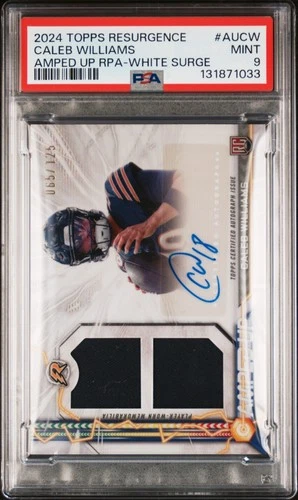 2024 Topps Resurgence Amped Up Rookie Patch Auto Caleb Williams 65/125 PSA 9