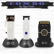 StyleCraft Saber II Clipper Trimmer White Instinct Metal Shaver COMBO