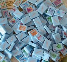 American Mahjong Game Set, 160 tiles Blue Mah...