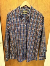 Gold Label Roundtree & Yorke Men’s Cotton Plaid Long Sleeve Size Large