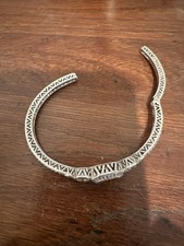 Judith Ripka 925 Sterling Silver Diamonique Topaz Hinged Stunning Bracelet
