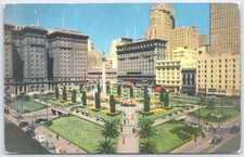 Vintage Union Square Park San Francisco Postcard by H.S. Crocker Co.