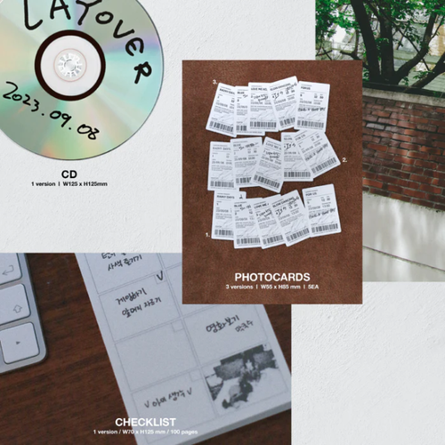 BTS V Solo Album Layover versión estándar Juego de 3 versiones de mercancías oficiales K-POP - Imagen 9 de 10