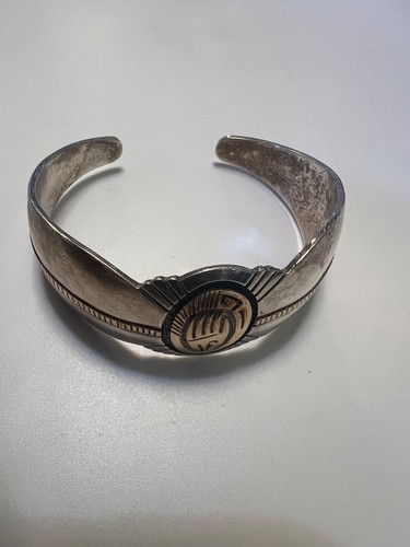 L@@K! Rare Vintage 14k Gold Sterling Silver Bracelet - Picture 4 of 8