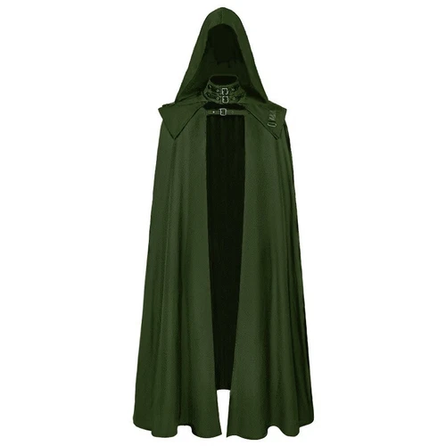 Herren Umhang Halloween Gewand Cosplay Kostüm Mittelalter Gothic mit Kapuze - Bild 9 von 9