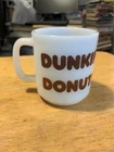 Vintage 1970s ICONIC Dunkin' Donuts  Store Shop Milk Glass Coffee Mug Glasbake