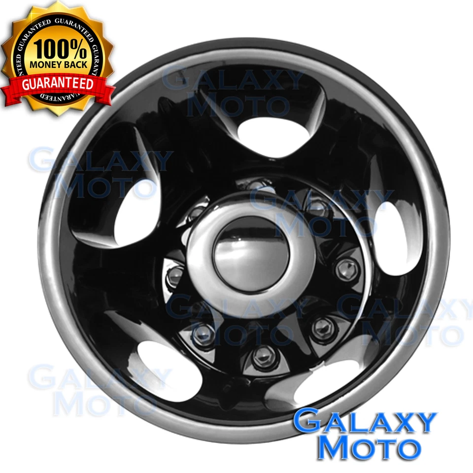 11-17 Chevy Silverado DUALMENTE NEGRO 17" Simulador de Rueda Forro + Tapacubos Centrales Cubierta Foto 2 de 4