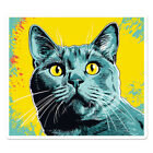 Popart Chartreux Cat, Vinyl Decal Sticker, Indoor Outdoor, 3 Sizes, #11857