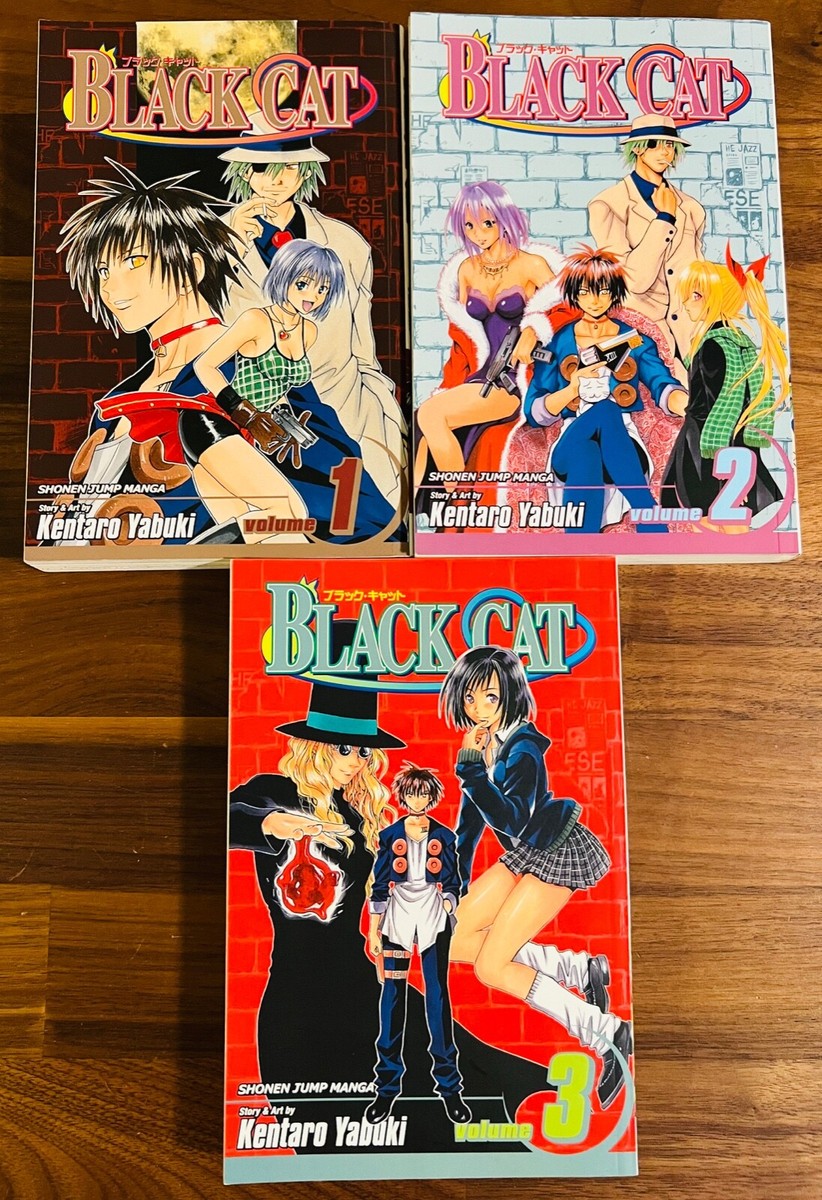 Black Cat Manga Volumes 1, 2 & 3 by Kentaro Yabuki (Shonen Jump