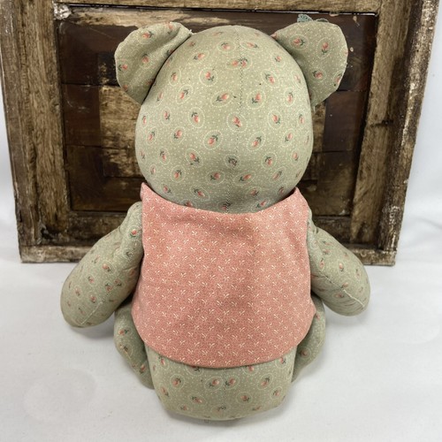 Vintage Handmade Bear Jointed Cloth Victorian Floral Cottage Decor - Picture 6 of 10