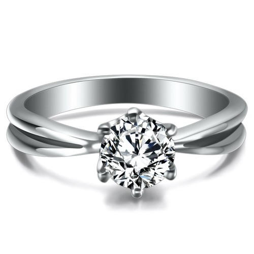 6*6mm Round Cut AAA CZ Band For Female Titanium Steel Wedding Gift Ring Size 5-9 - Picture 11 of 11
