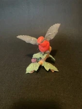 1993 LENOX VERMILLION FLYCATCHER PORCELAIN BIRD FIGURINE GARDEN BIRDS COLLECTION