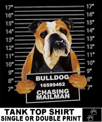  ENGLISH BRITISH BULLDOG MUG SHOT FUNNY DOG SHORT SLEEVE TANK TOP WS776