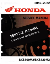 Honda 2015-2022 Pioneer 500 / 520 Service Shop Repair Manual Comb Bound