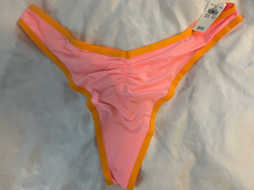 Aerie Nylon Spandex Microfiber Hi-Cut Thong Size XL Pink - Picture 1 of 3