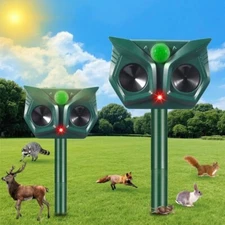 2 Pack Solar Ultrasonic Animal Repeller Cat Repellent Outdoor with Motion Sensor