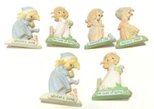 Lot of 6 Vtg Precious Moments Season Pin Set Spring Summer Autumn Winter Brooch
