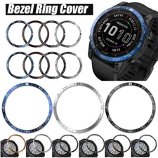 For Garmin Fenix 7 7S 6 6X Pro Metal Watch Bezel Ring Adhesive Frame Case Cover