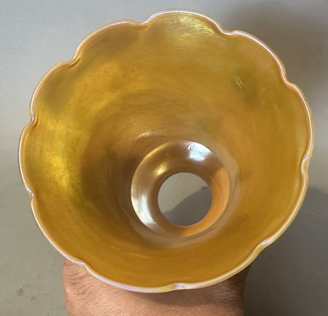 Vintage Antique Durand Thread Decorated Art Glass Lamp Shade eBay