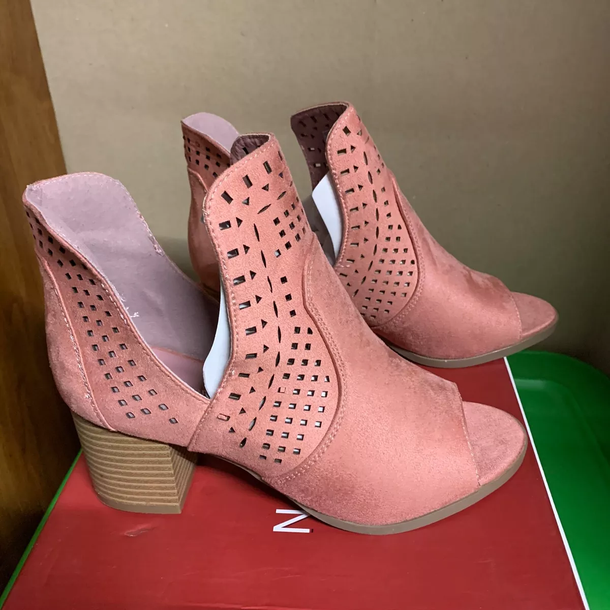 Laser cut out booties cheap