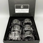New Royal Doulton Napkin Rings, Dorchester Cut Crystal, Boxed Set Of 6