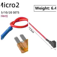 2-20 Pack Micro 2 Add-A-Circuit Fuse Tap Holder Blade Style ATR APT 5A M2 Fuses