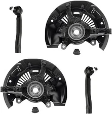 FWD Front Steering Knuckles Wheel Hub Outer Tie Rods for 2011-2017 Toyota Sienna