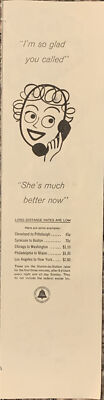 1954 Bell Telephone System PRINT AD Long Distance AT&T Much Better Now VTG 1950s