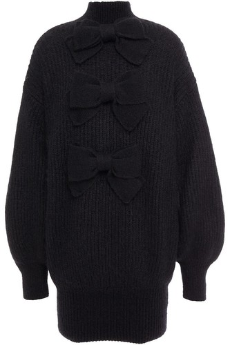 ZIMMERMAN Black Resistance Batwing Bow-Embellished Mini Dress Size 1 Ret $1000 - Picture 3 of 14