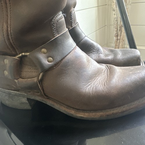 Frye O Ring Stud Brown Harness Motorcycle Boots Mens 8 1/2 M (87350) made in USA - Picture 3 of 10