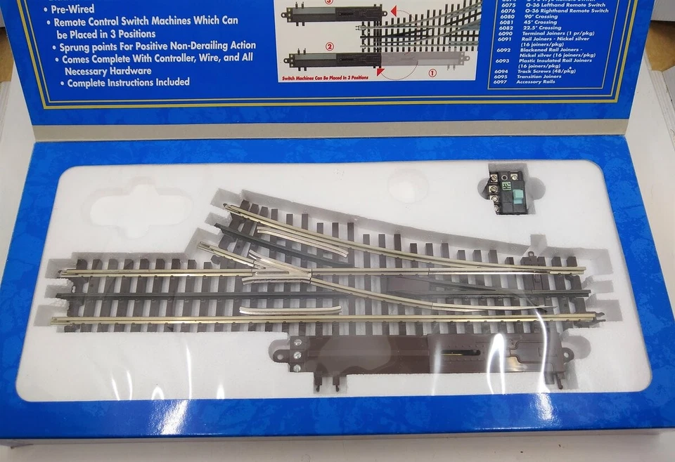 Atlas 6071 O Nickel Silver O-54 Right Hand Remote Control Switch Turnout EX/Box - Image 2 of 3