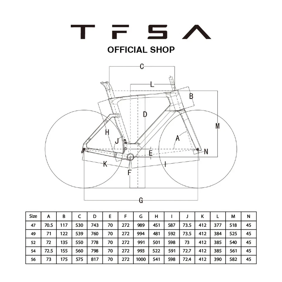  Road Bike Frame Aerodynamic High Speed Carbon Fiber Frameset With Handlebar  - Image 2 of 4
