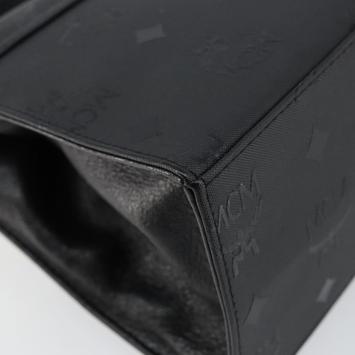 MCM Vicetos Logogram Hand Bag PVC Black Gold Auth 145191 - Picture 17 of 24