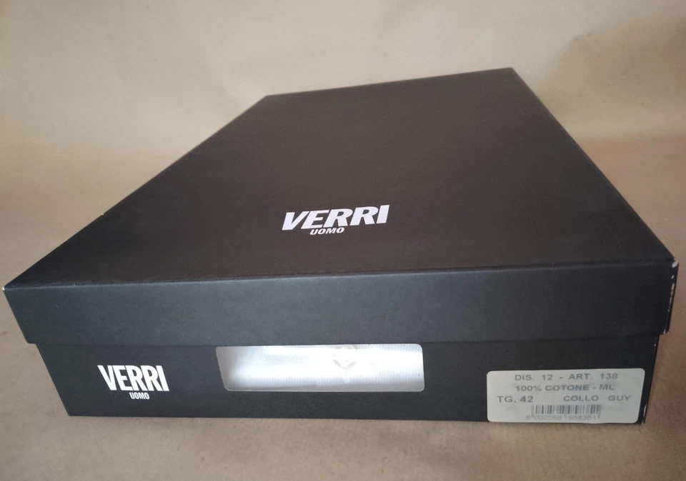 CAMICIA UOMO "VERRI"-BIANCA COLLO FRANCESE MANICA LUNGA TG 42-NUOVA-INTROVABILE - Immagine 4 di 4