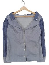 H&M Hemd-Bluse Damen Bluse Gr. DE 34 blau Casual-Look