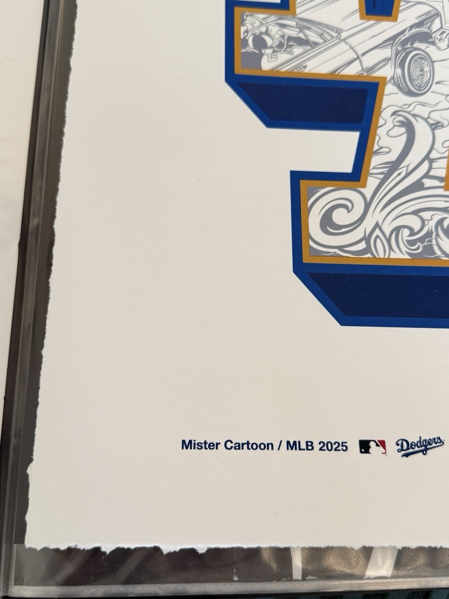 MISTER CARTOON LOS ANGELES DODGERS SIGNED PRINT #13/200 2025 WS