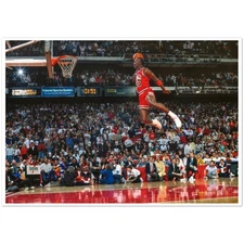Michael Jordan Free Throw Line Dunk Chicago Bulls Poster