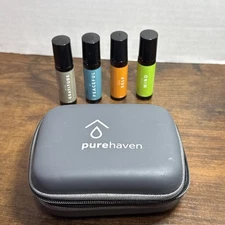 Lot 4 PureHaven Essential Oil roll on 10 ml DoTerra Quality W/O Price With Case!