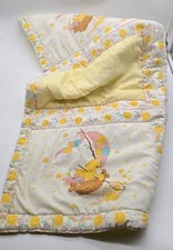 Vintage Care Bears Funshine Bear Yellow Baby Blanket Homemade For Repair 30"x32"