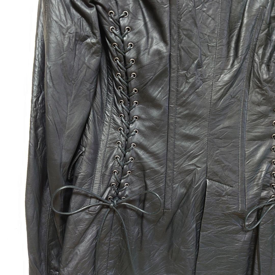 USED GIANNI VERSACE LACE-UP LEATHER JACKET [RARE DESIGN] [VINTAGE] VERYGOOD thumbnail 7