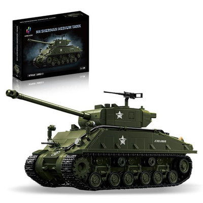 #ad WW2 M4 Sherman Tank Model Kit Military Vehicle Building Set for Adults Home D $79.99