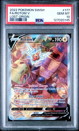 PSA 10 Rotom V #177 2022 Pokemon Sword & Shield Lost Origin 127020145
