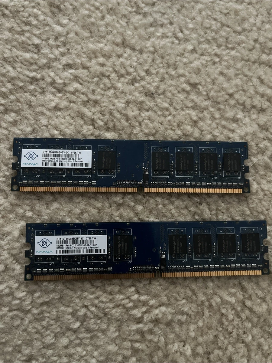 Nanya PC2-5300 DDR2-667 Computer Memory (RAM) 512 MB Capacity per