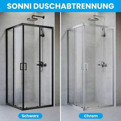 SONNI 70/76/80/90/100/120cm Duschabtrennung Schiebetür Duschkabine Eckdusche Duschtür