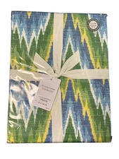 Williams Sonoma Schumacher Ibiza Flamestitch Oilcloth Tablecloth 70" X 108" Rect