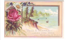127) 1880’s Trade Card: S H Allen, Boots & Shoes, Rochester & Waterloo, NY