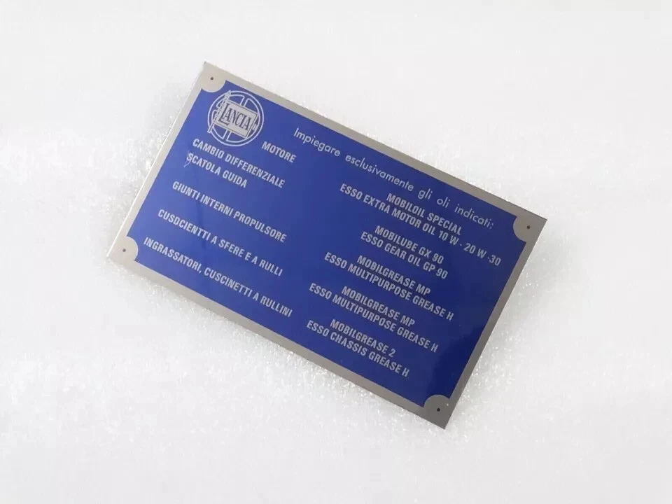 DATA PLATE TYPENSCHILD LANCIA AURELIA FULVIA FLAMINIA FLAVIA OLSORTEN B-WARE|Fit - Image 2 of 4