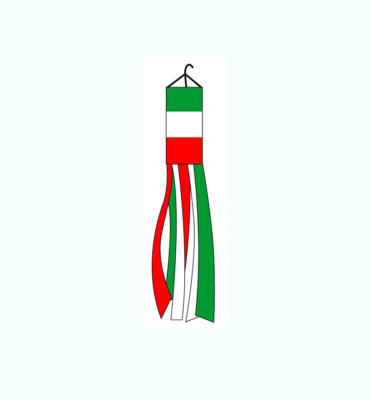 60" Premium Italian Flag Nylon Wind Sock - Fade Resistant For Outdoor Display