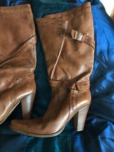 wide calf tan leather boots